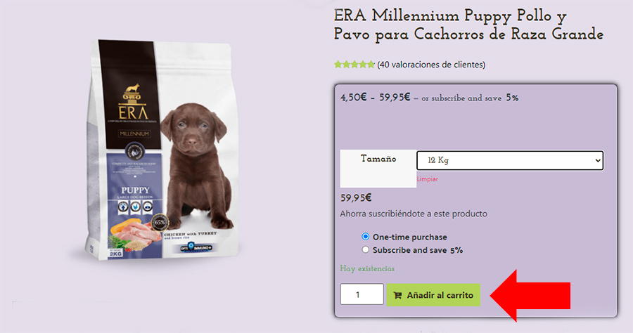 Anadir productos al carrito Anadir productos al carrito