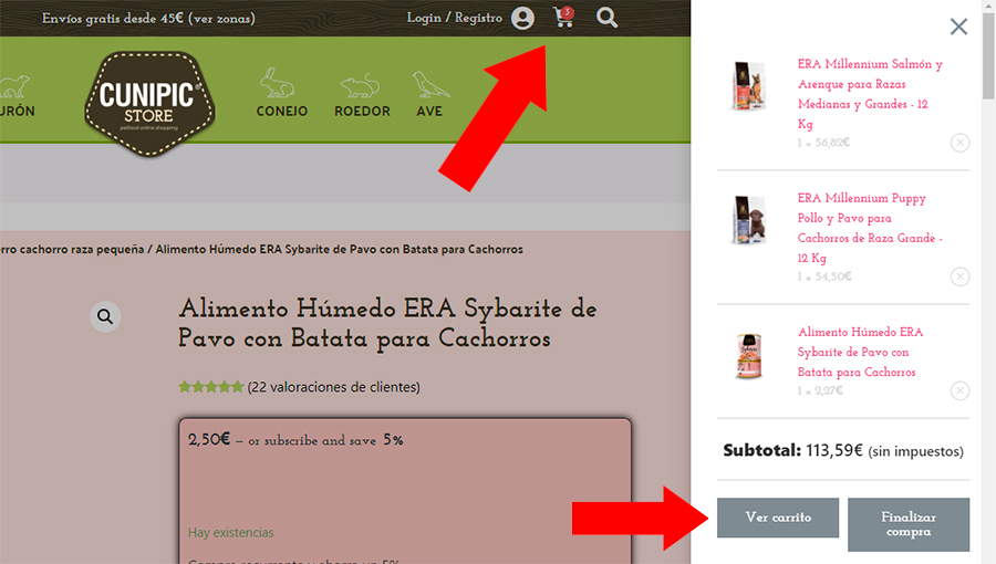 acceso al carrito de la compra acceso al carrito de la compra
